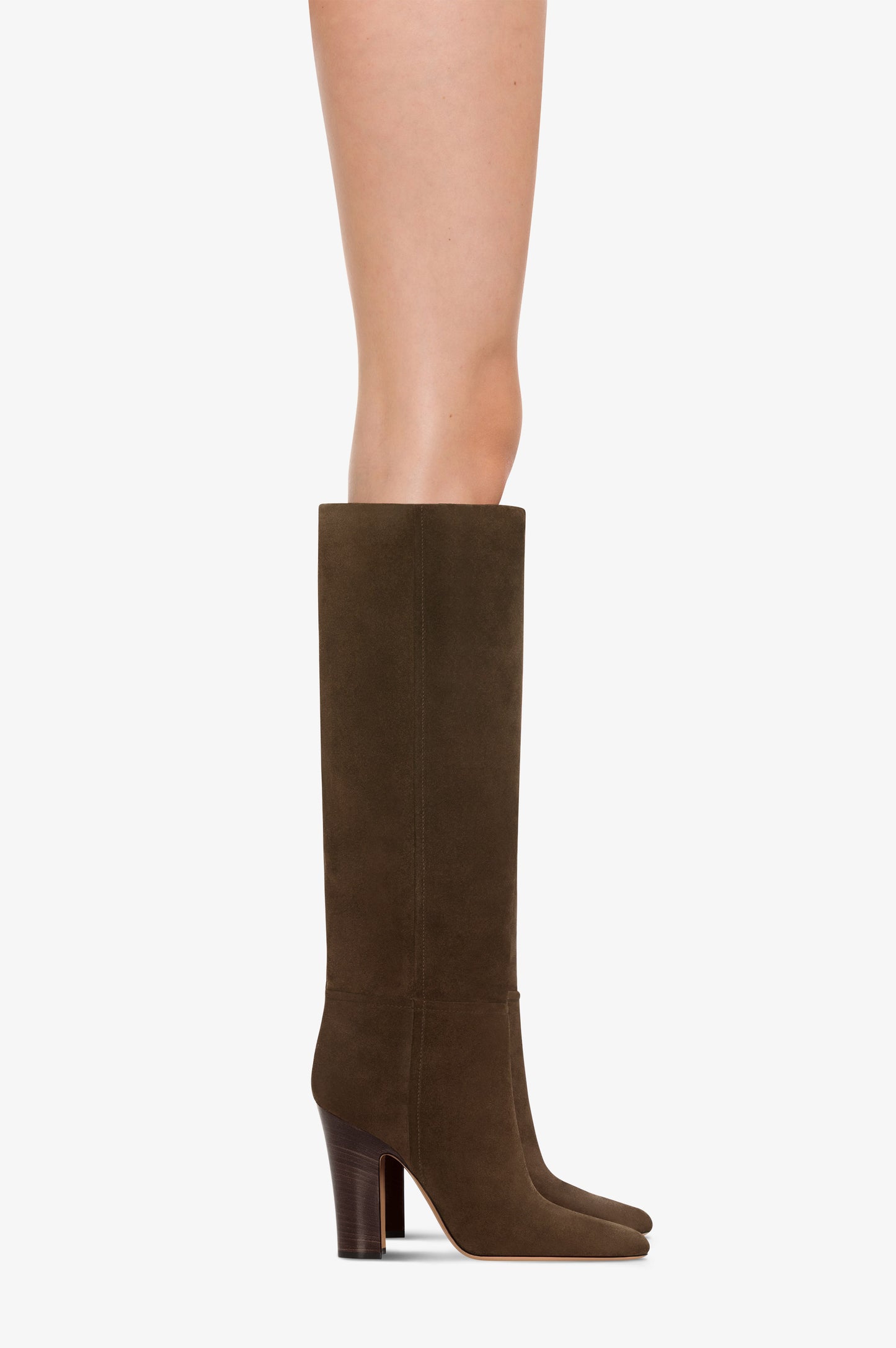 Bottes en cuir suede de veau noir