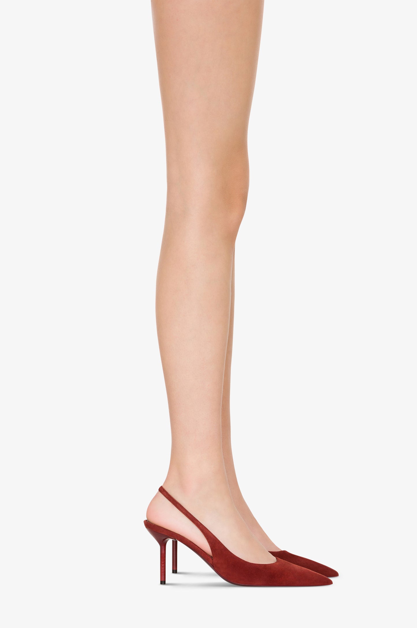 Slingbacks in brandy suede leather