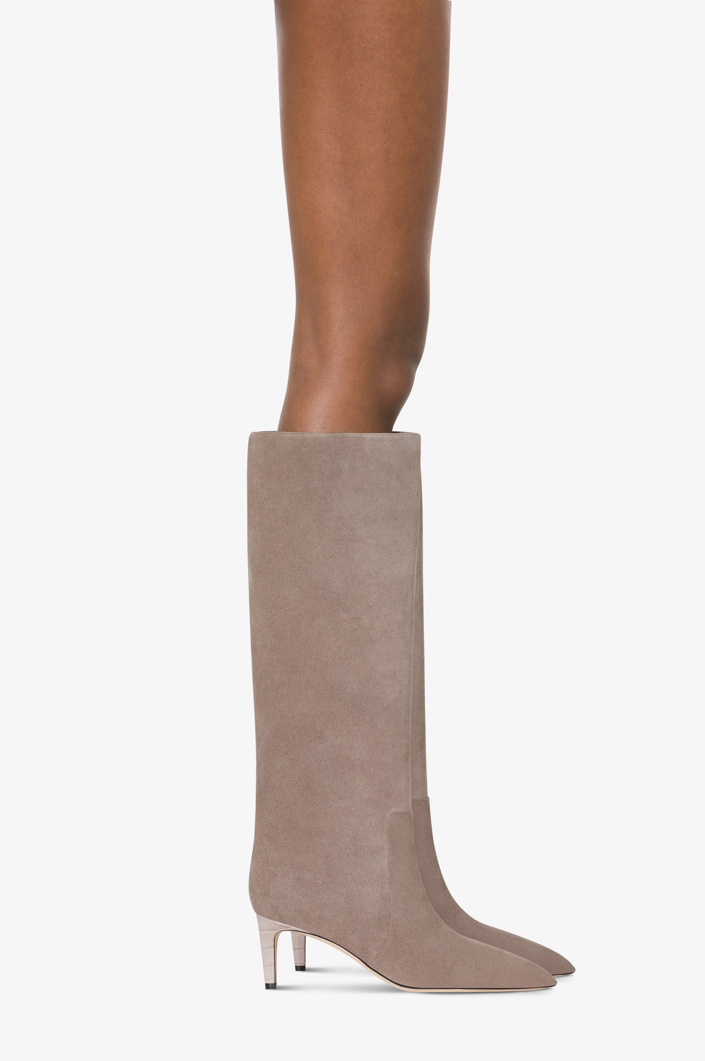 Botas en ante de becerro clor gris topo