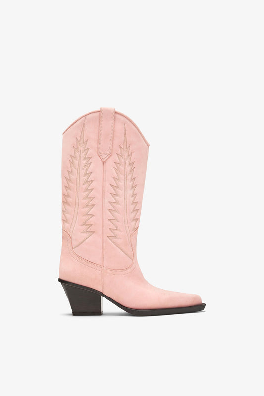 Pink suede boot