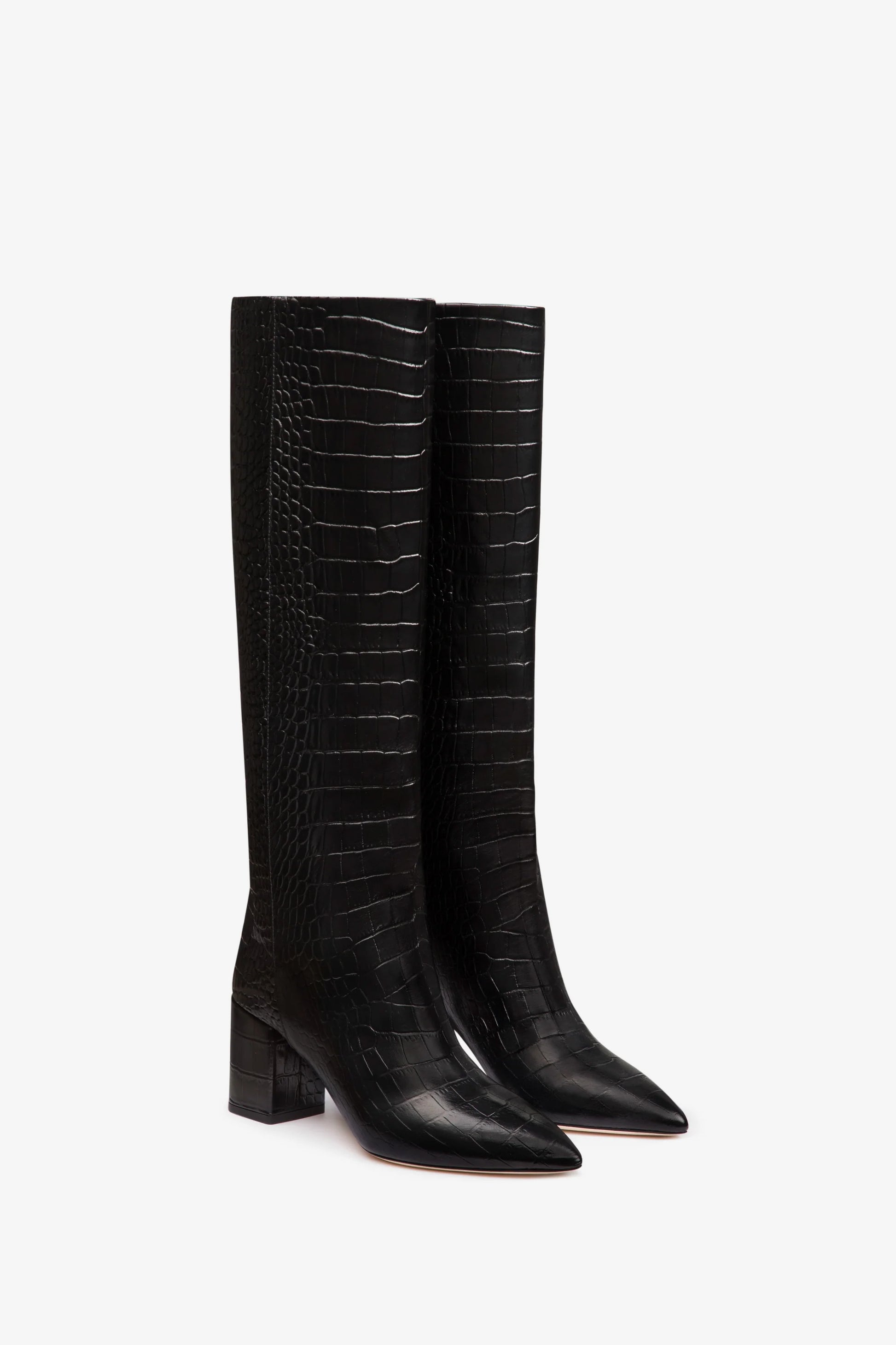 Carbon embossed leather boot - Front