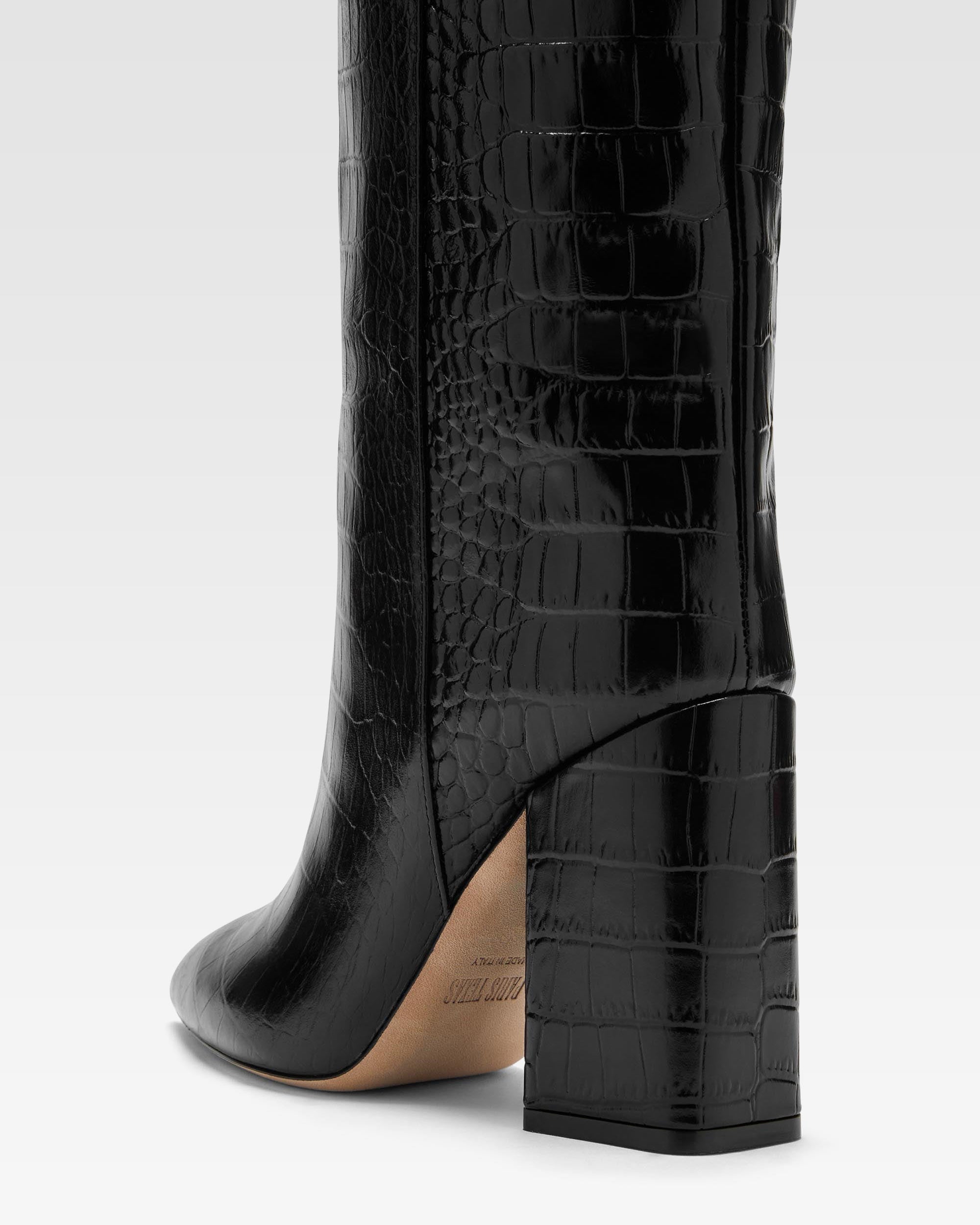 Croc-effect leather boot- Paris Texas