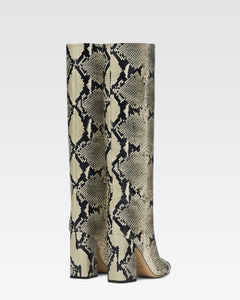 Boots in grey printed python