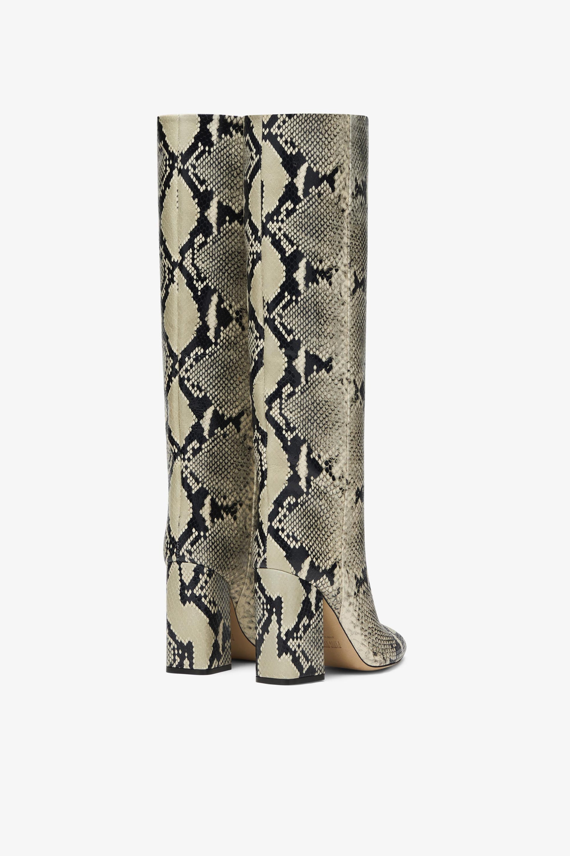 Printed phyton leather boots