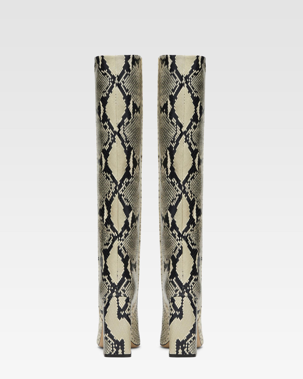 Bottes en cuir imprim'e effet python