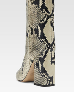 Bottes en cuir imprim'e effet python