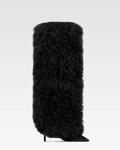 Boots in mongolian fur multicolor / print