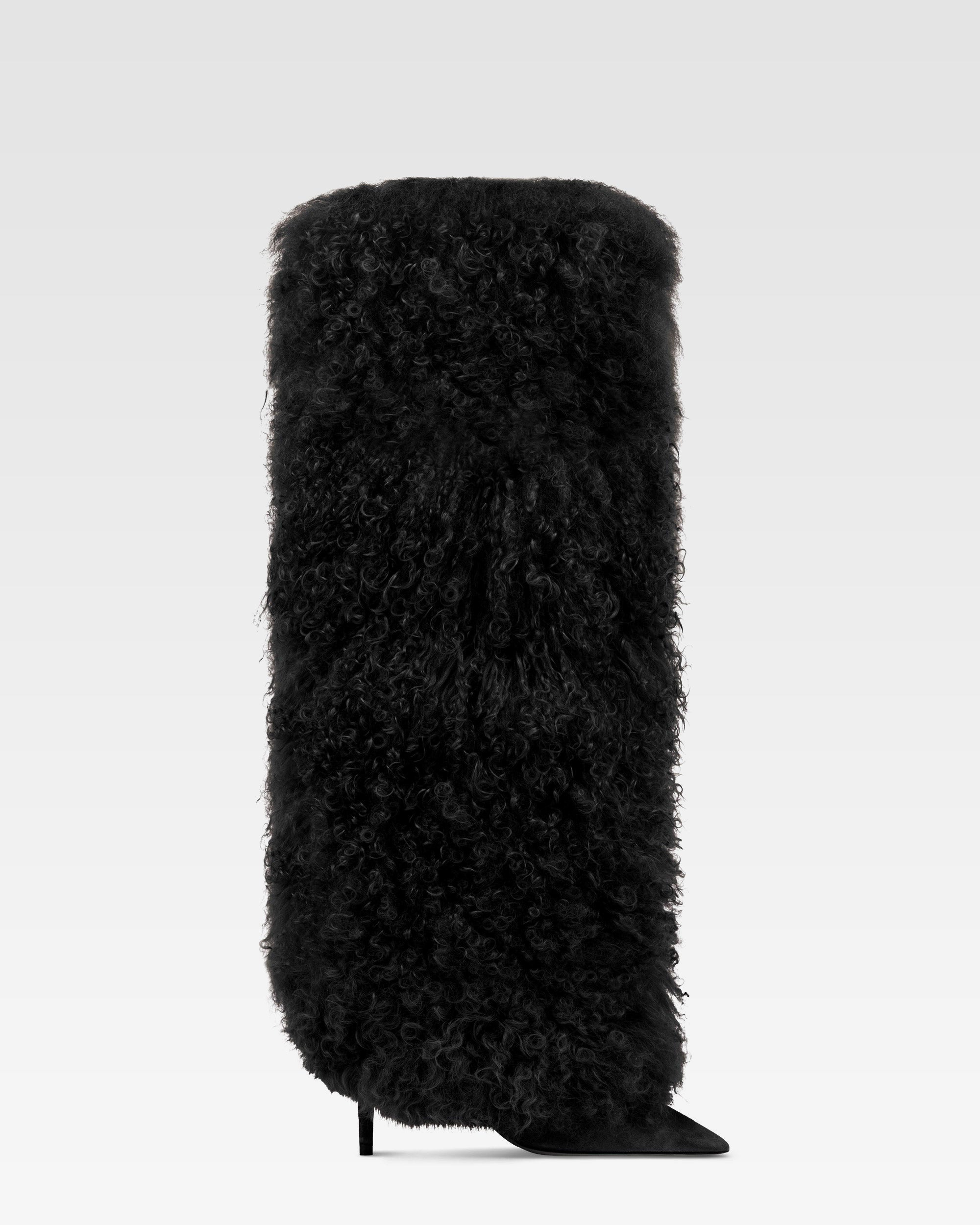 Boots in mongolian fur multicolor / print