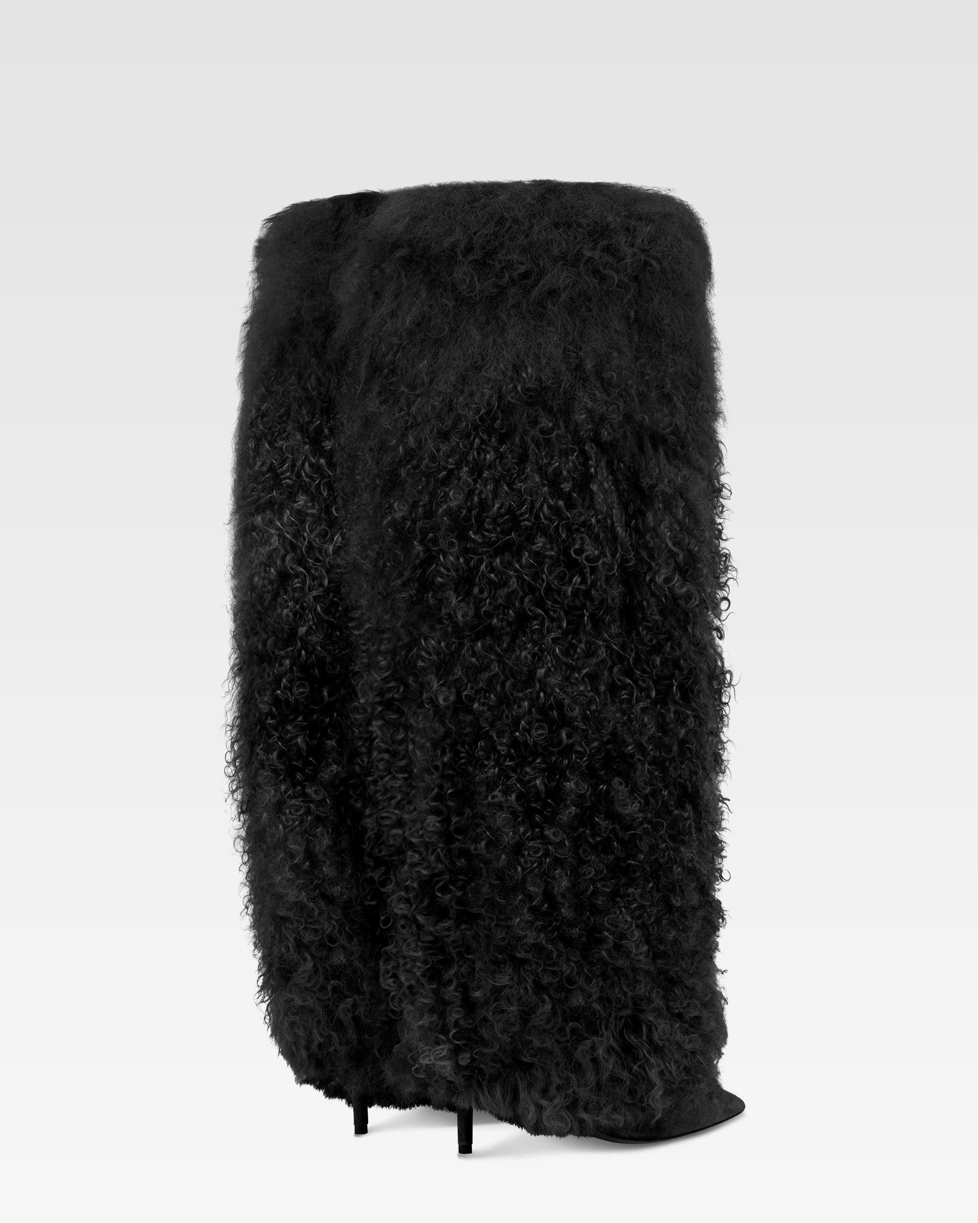 Boots in mongolian fur multicolor / print