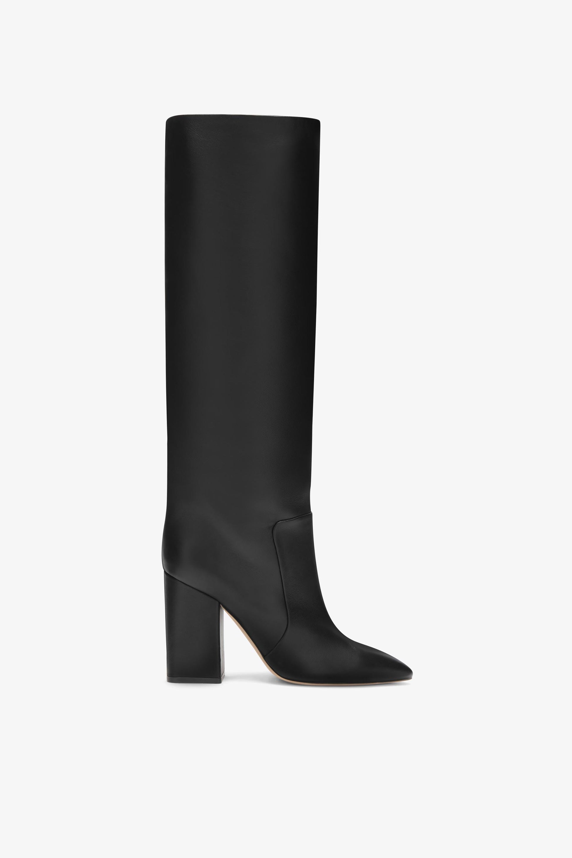 Black nappa leather boots