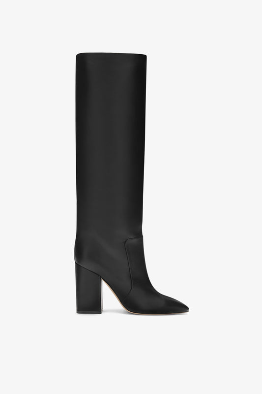 Black croc-effect leather boots - Paris Texas