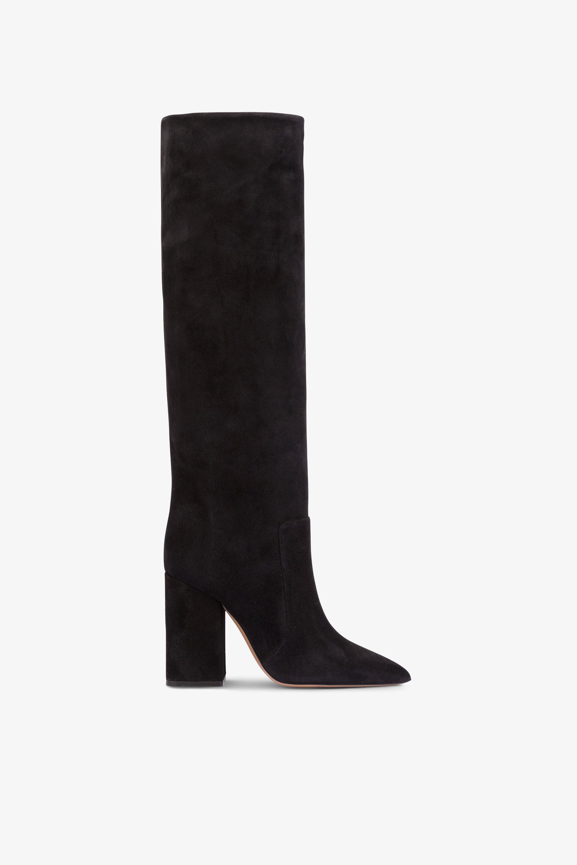 Knee-high boots in soft off-black suede leather
