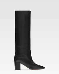 Bottes `a talon 70 en cuir nappa noir — Noir