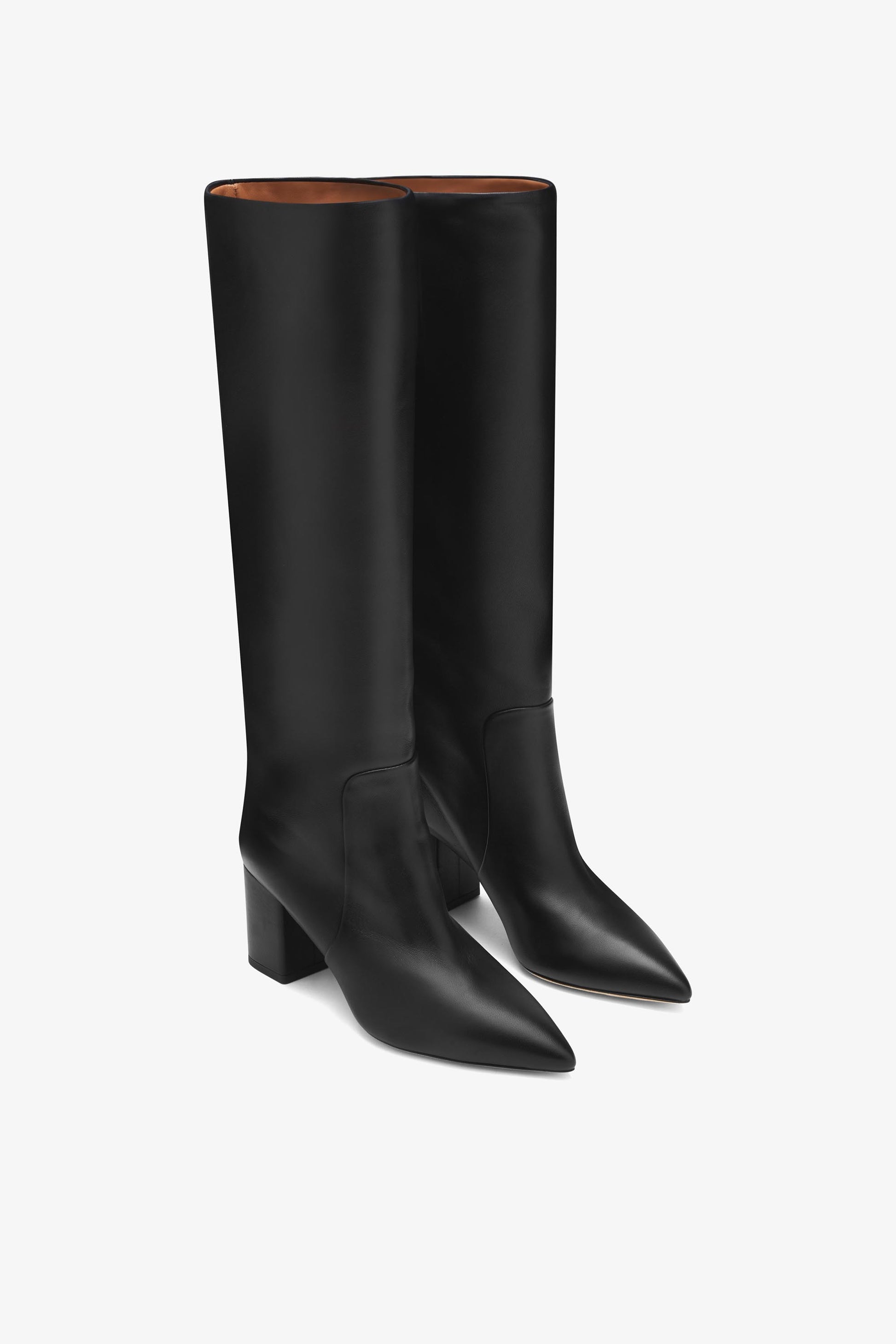 Black nappa leather heel 70 boots