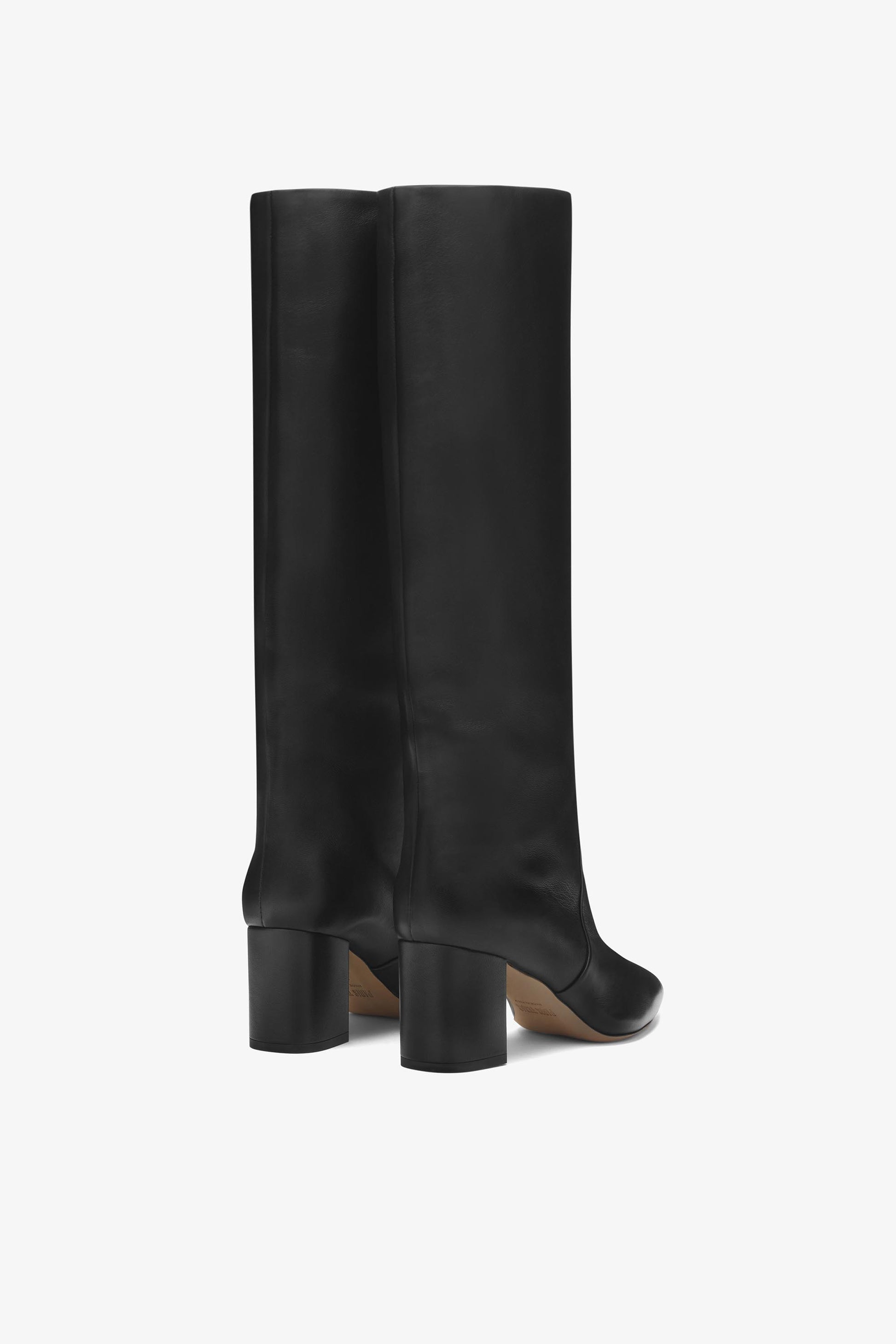Black nappa leather heel 70 boots