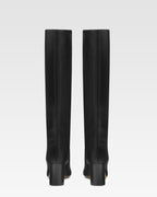 Botas de napa negra con tac'on de 70 mm