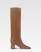 Bottes en cuir suede de veau couleur marron