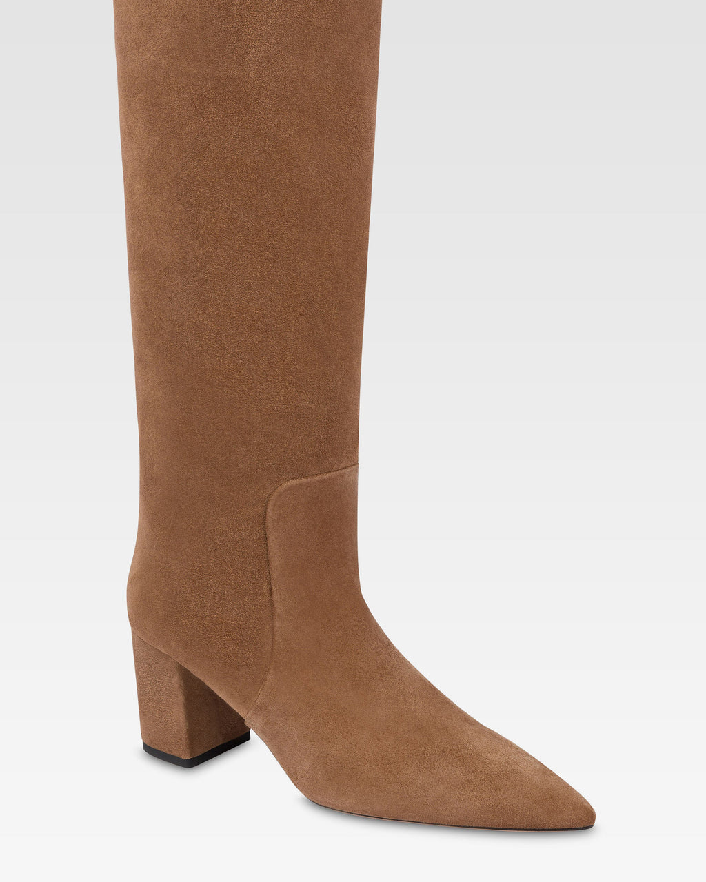 Bottes en cuir suede de veau couleur marron