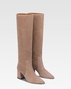 Bottes a hauteur de genou en cuir suede de koala souple