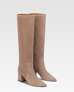 Bottes a hauteur de genou en cuir suede de koala souple