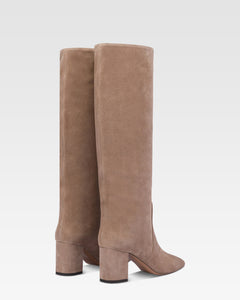 Bottes a hauteur de genou en cuir suede de koala souple