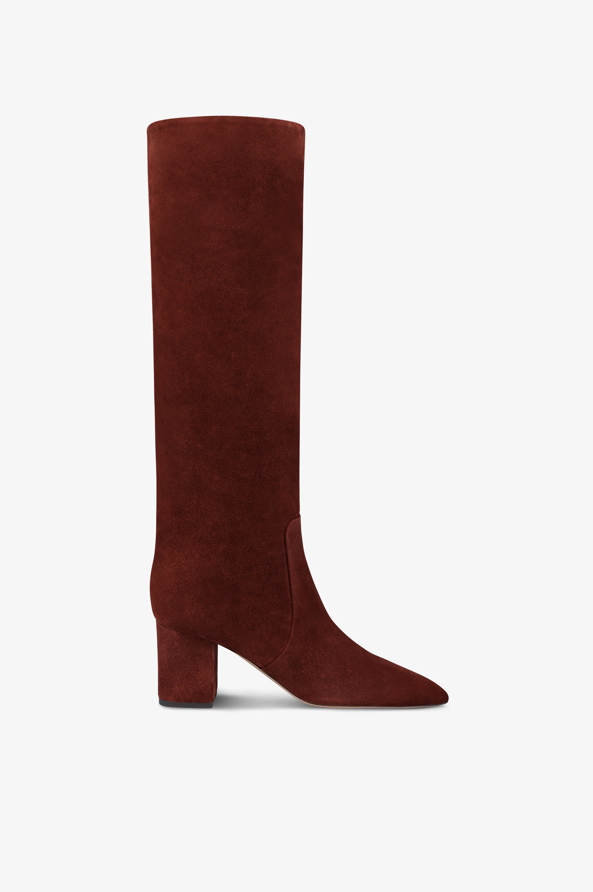 Bottes en cuir suede de veau acajou