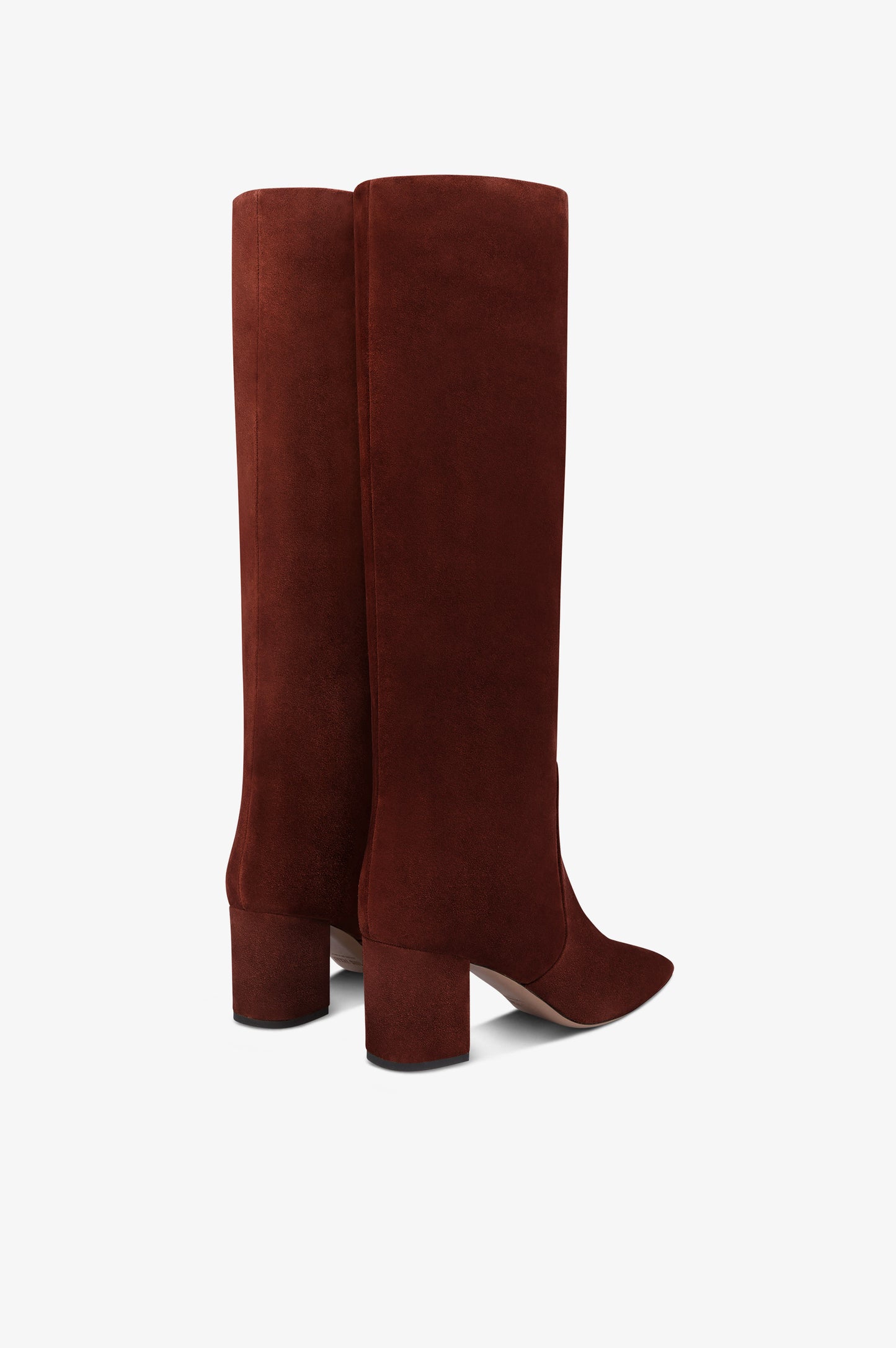 Bottes en cuir suede de veau acajou