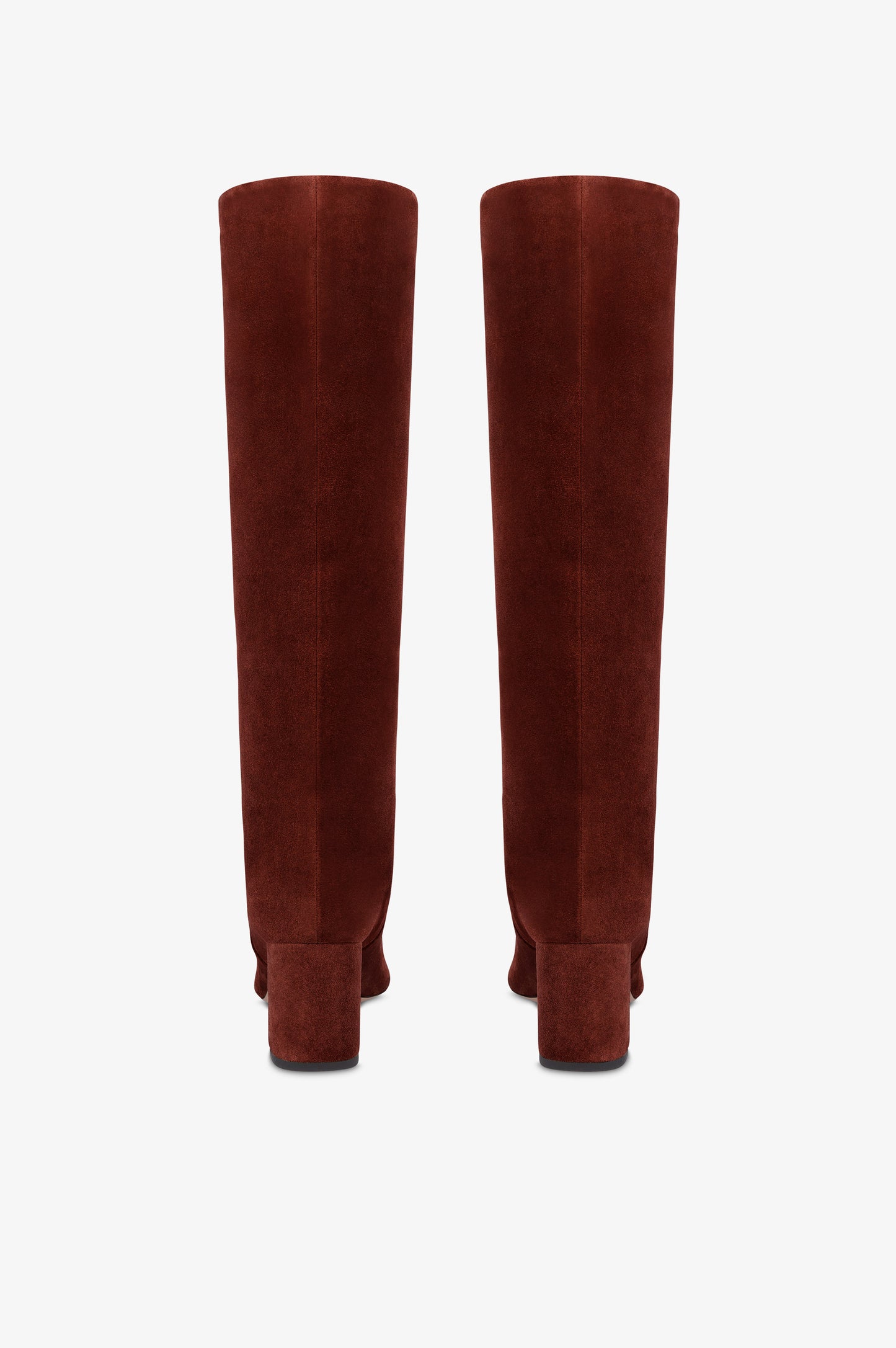 Bottes en cuir suede de veau acajou