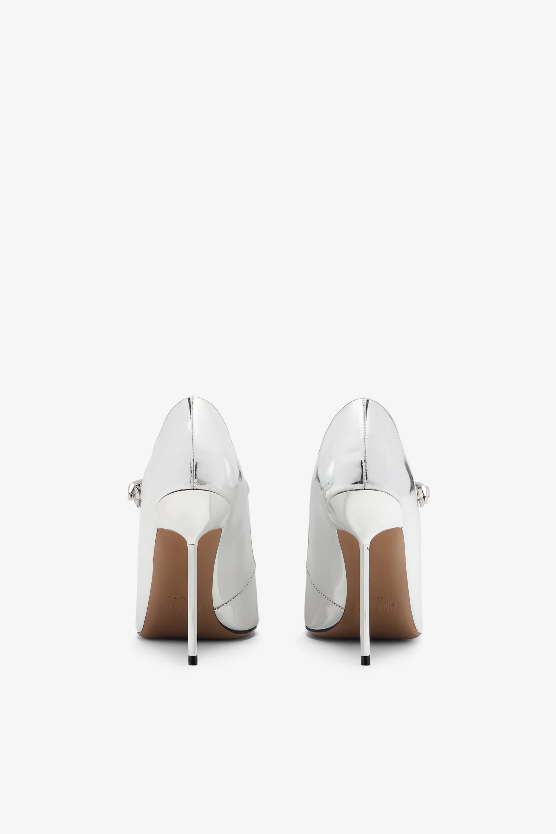 Silver mirrored leather Mary Jane pump