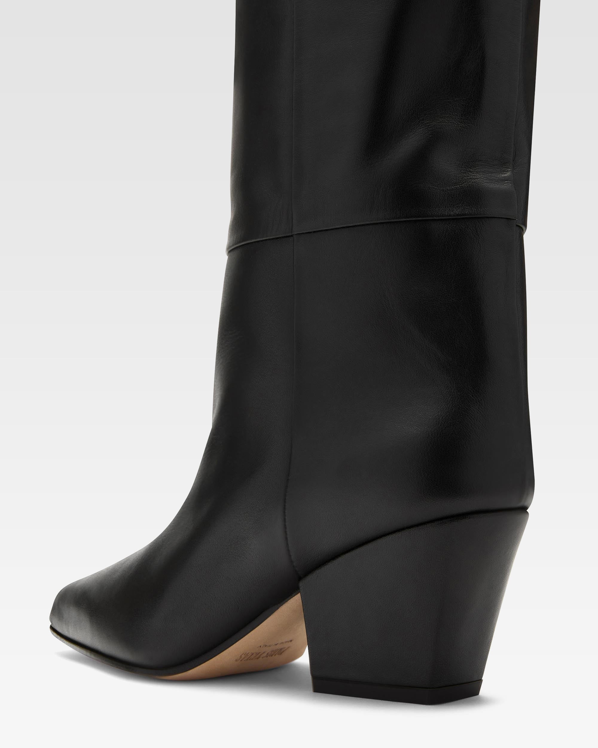 Bottes `a talon 60 en cuir nappa noir