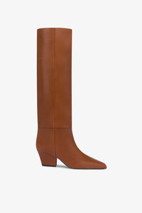 Bottes en cuir de veau couleur marron