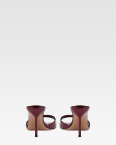 Mules in pelle specchiata color vinaccia