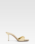 Gold mirrored leather mule