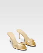 Gold mirrored leather mule