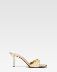 Silver mirrored leather mule — GOLD