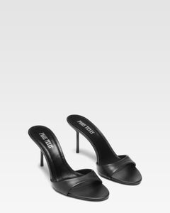 Black nappa leather mule