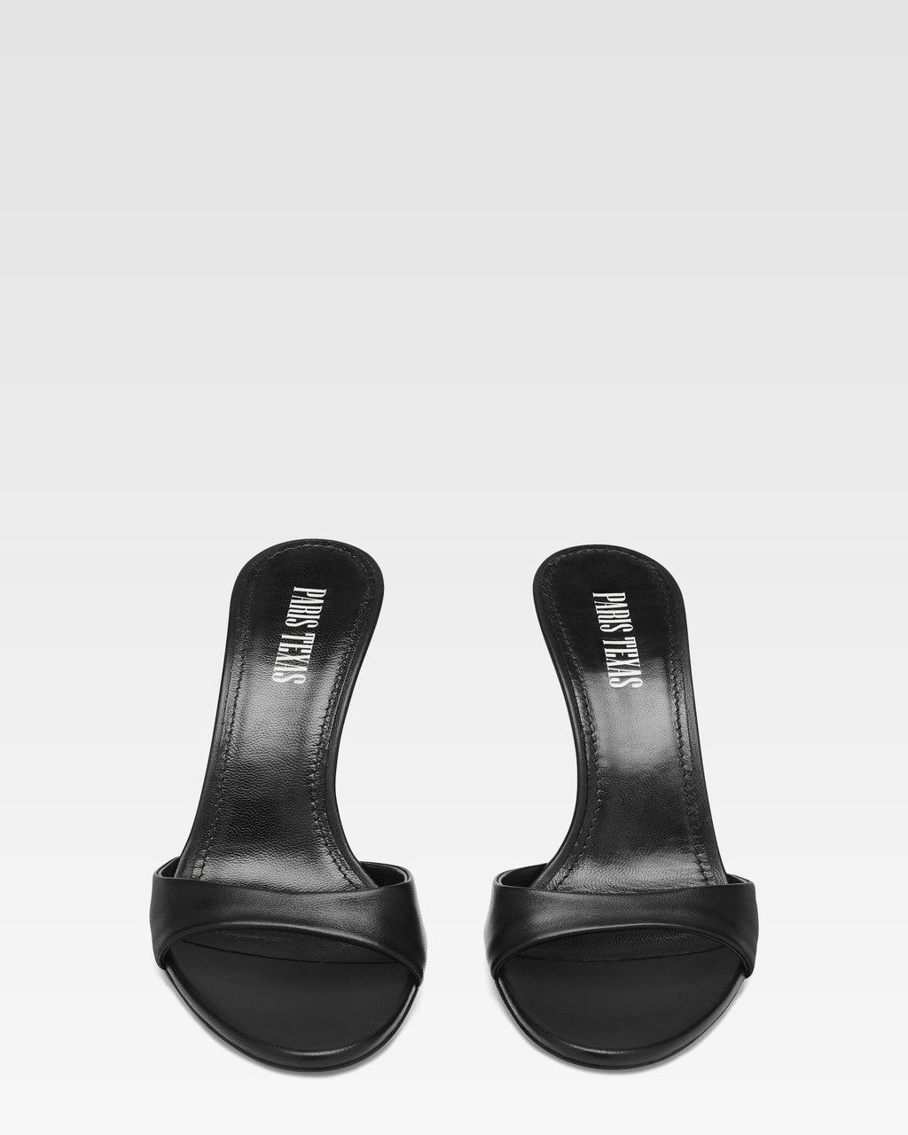 Black nappa leather mule