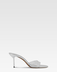 PVC and mirrored leather mule — SILVER