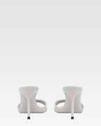 Mules in grey patent leather