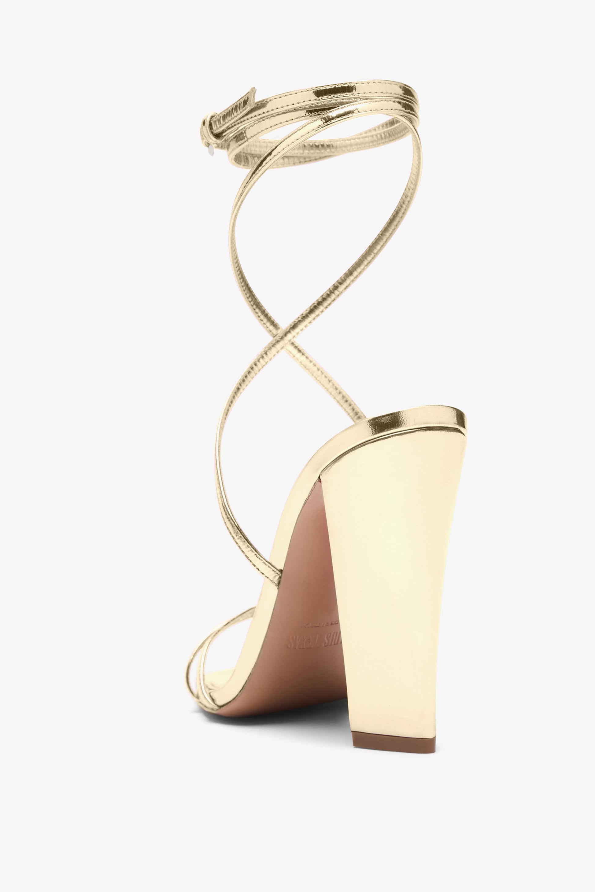 Gold mirrored leather sandal