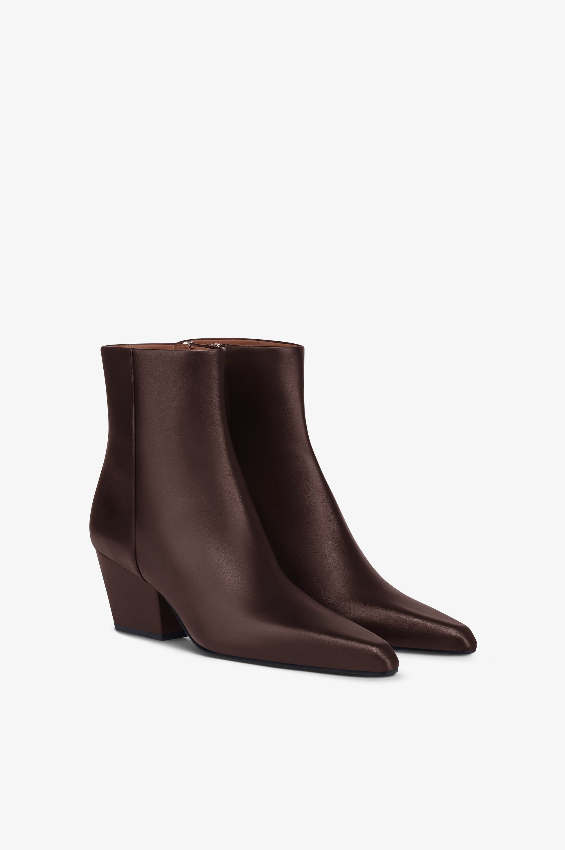 Ankle boots in mocha calf leather