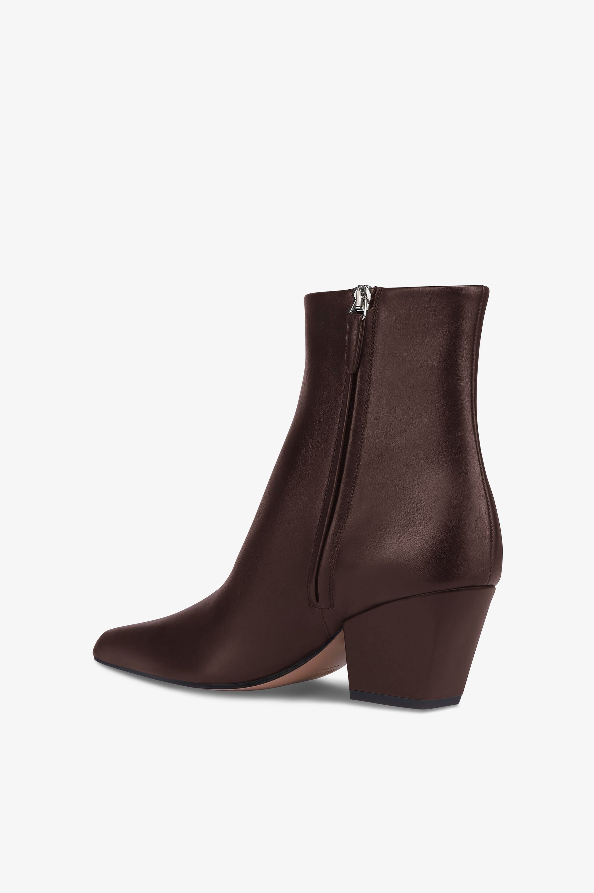Ankle boots in mocha calf leather