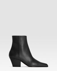 LEDER ANKLE BOOT — BLACK