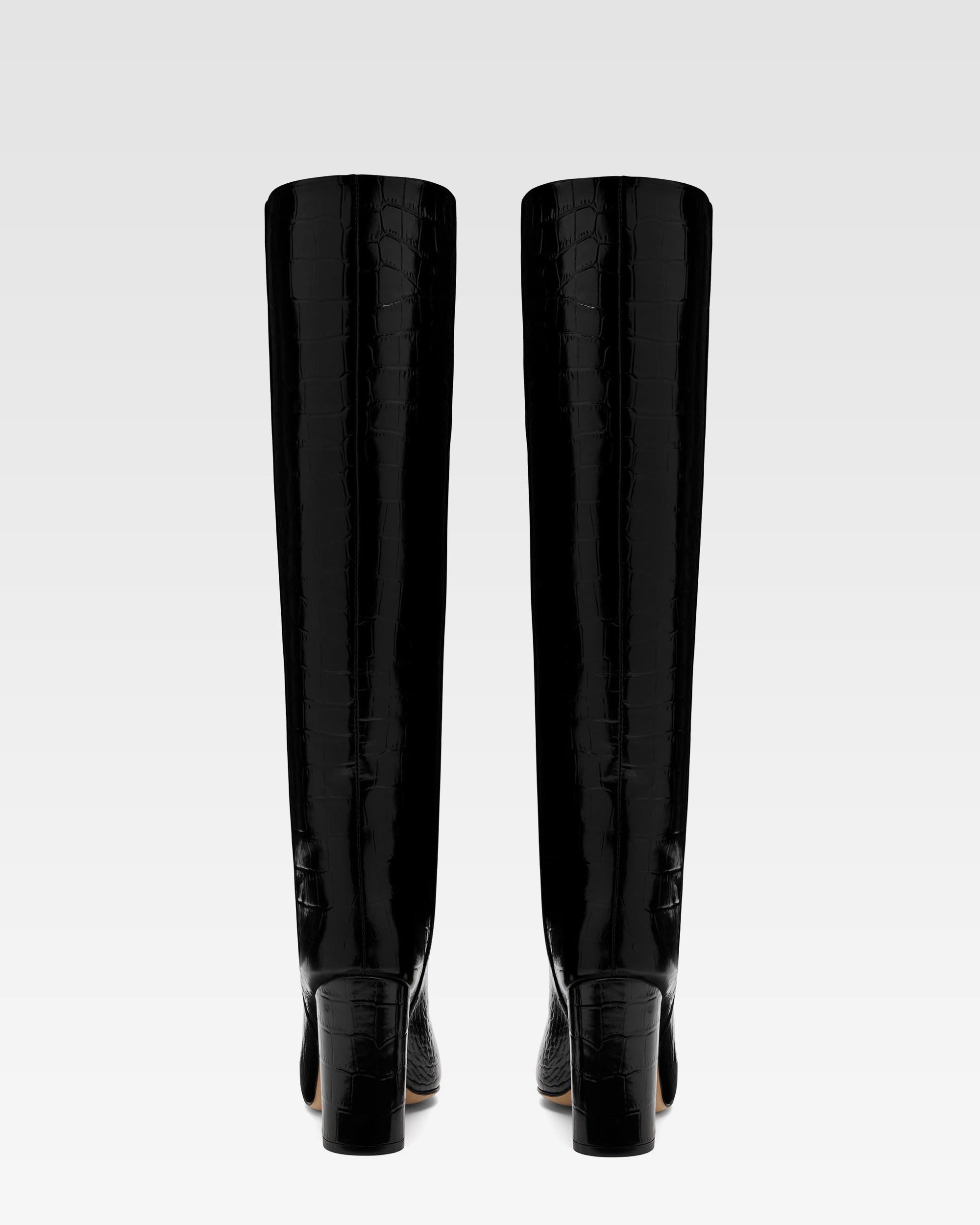 Croc-effect leather boot- Paris Texas
