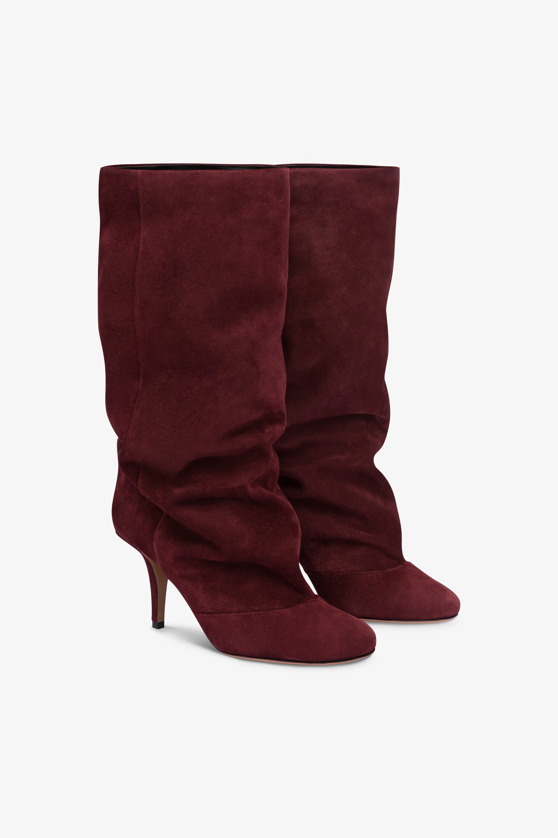 Mid-calf boots in soft Kenya suede leather