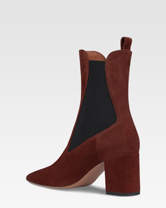 Stivaletti in pelle scamosciata mogano