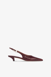 Sandali slingback in morbida pelle con maxi stampa coccodrillo hevea