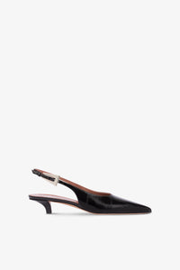 Sandali slingback in morbida pelle con maxi stampa coccodrillo nero