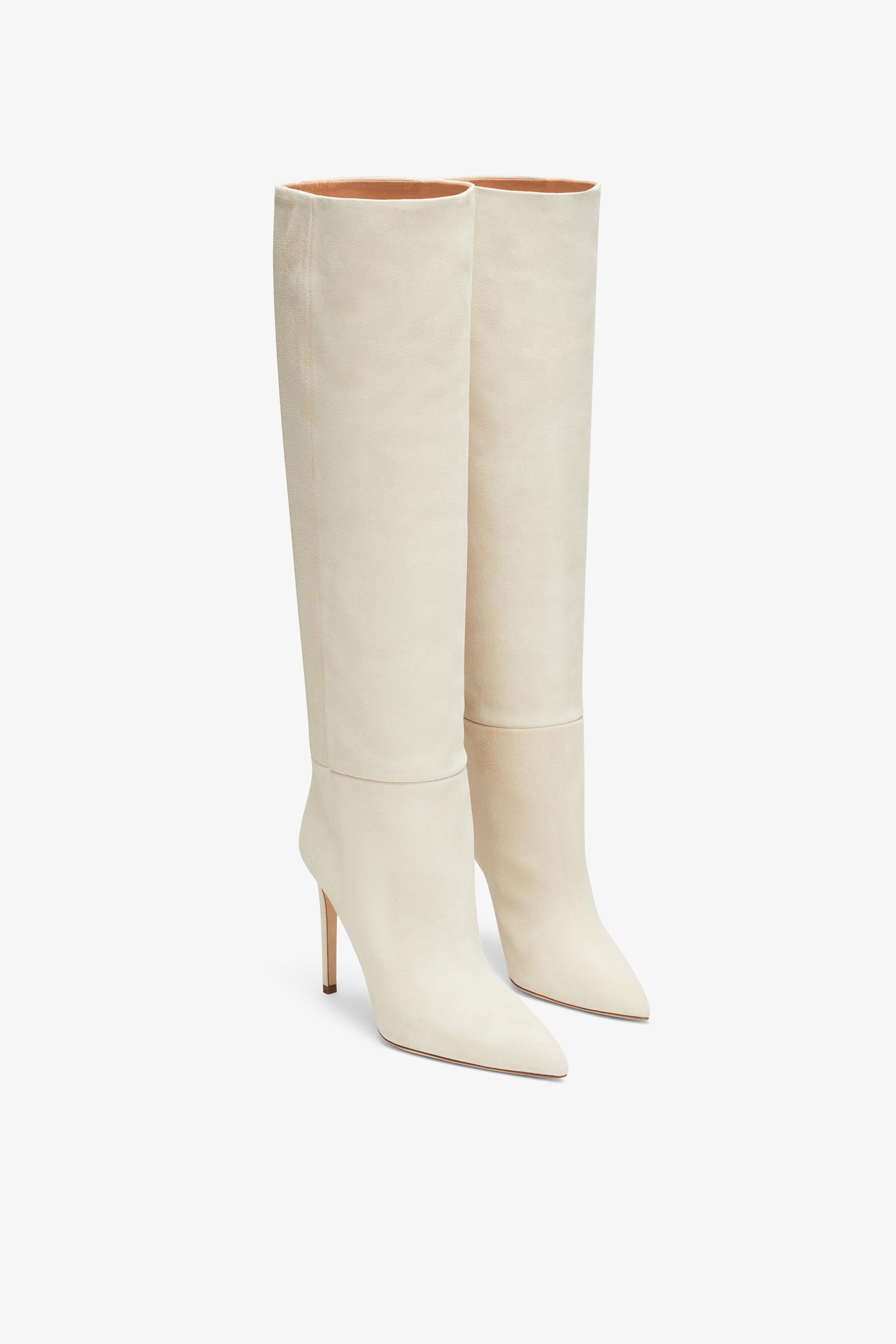 White calf hot sale high boots