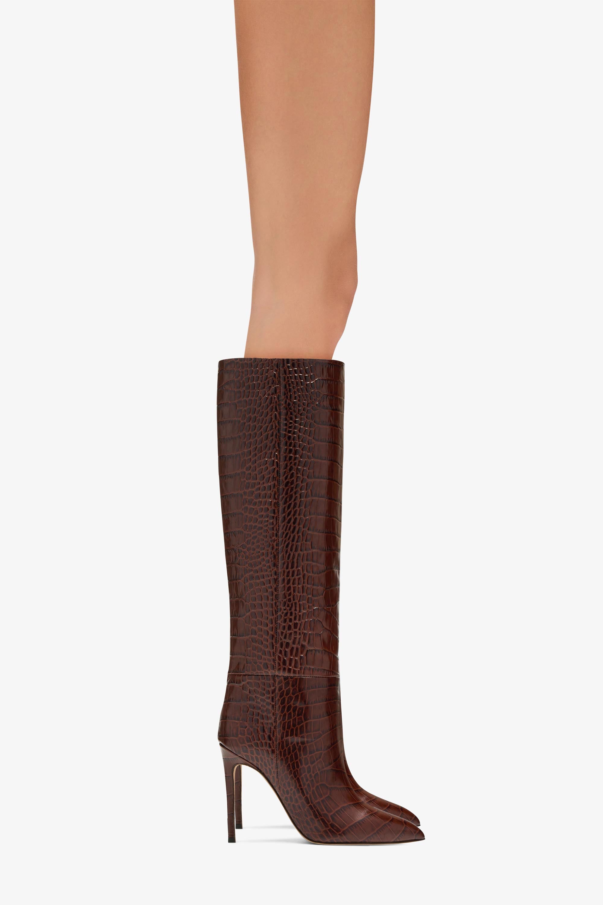 Chocolate brown 2024 high heel boots